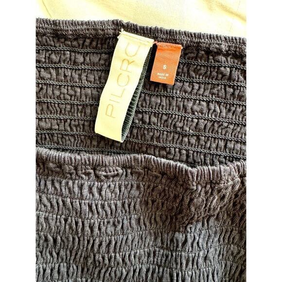 Pilcro Ruched Longsleeve Printed Smocked Feminine Boho Blouse Size S - Picture 4 of 5